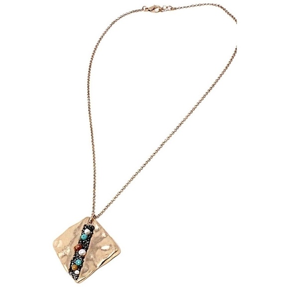 Story By Divinci Jewelry - Chain Metal Pendant Necklace & Earrings